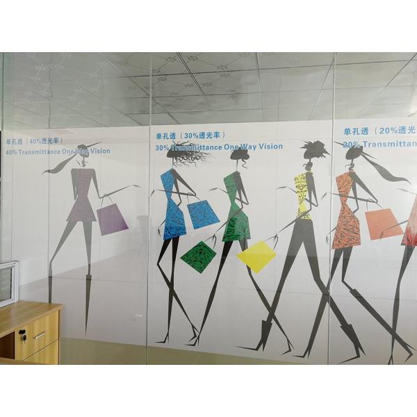 Micro Perforated Vinyl One Way Vision Window Sticker 140mic / 140g For Digital Printing