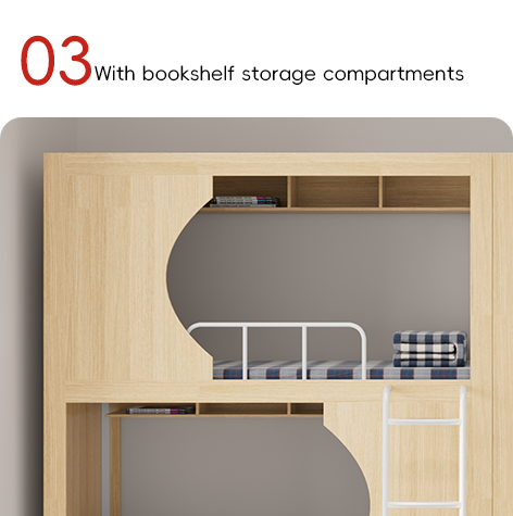 Support customization School Worker Hospital Home Dormitory Metal Stable Student Wooden Storage Loft Bunk Bed
