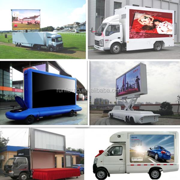With Stage Mobile Trailer P8 P10 Outdoor LED Screen Truck Display