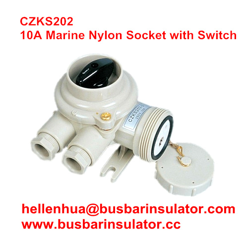 10A marine nylon CZKS101 1144/FS waterproof electricsocket with switch