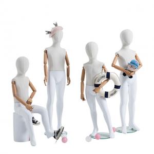 Buy cheap White Fabric Child Mannequin Full Body Sitting Stand With Wooden Arms product