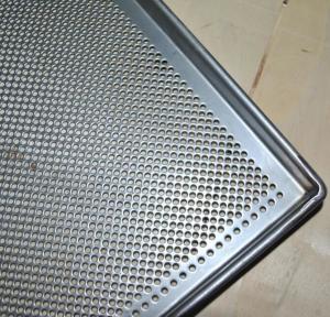 China Metal Perforated Baking Serving Tray For Oven , Stainless Steel Food Tray on sale