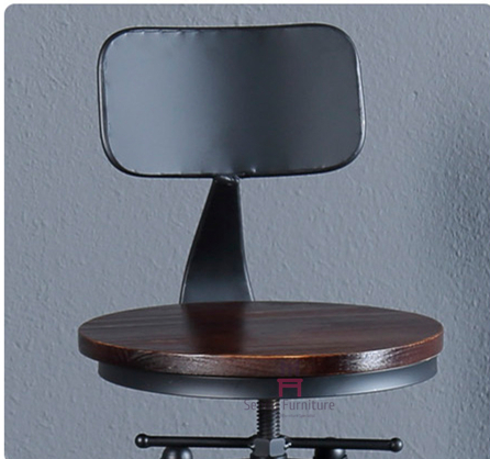 Loft Style Adjustable Metal Restsaurant Bar Stools Wood / Leather Seats Bar Chair