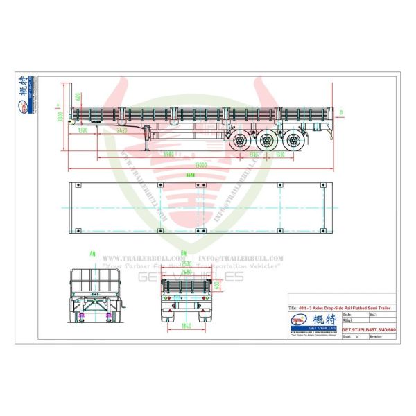 3 Axles 40FT Flat Bed Semi Trailers Versatile Reliable
