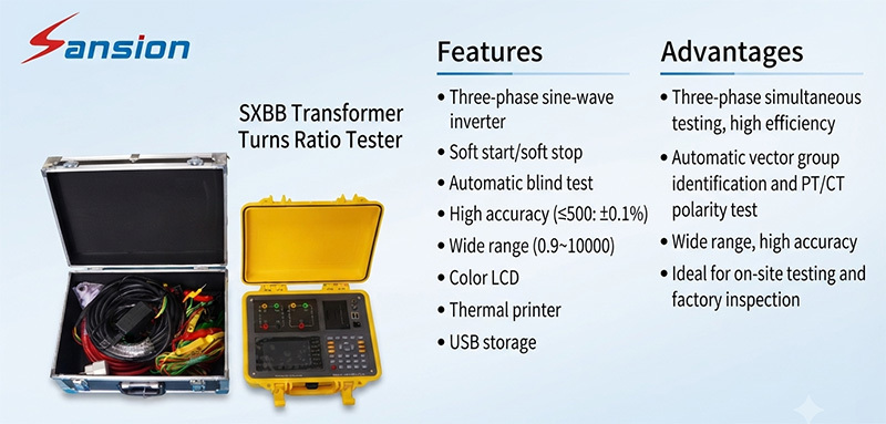 Advanced Transformer Turns Ratio Measurement System Fast and Reliable TTR Tester for Transformer Quality Control and Field Testing