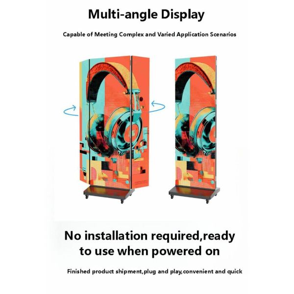 LED vertical advertising screen Mirror LED screen Foldable LED screen