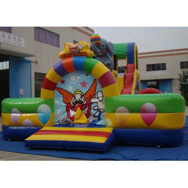 Double Stitching Inflatable Obstacle Course Elephant Bounce House Waterproof