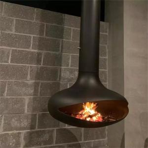 Buy cheap 800mm Hanging Roof Mounted Suspended Wood Fireplace For Indoor Decorative product