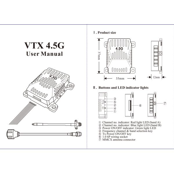 4.5Ghz 20km FPV VTX VRX 2.5W Drone Video Transmitter Receiver Long Range