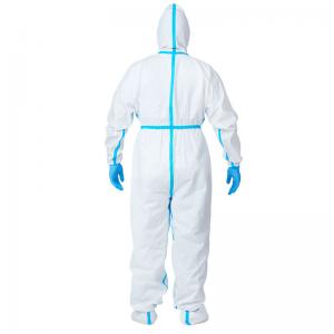 Buy cheap EN14126  Against Blood Disposable Protection Clothing Medical Protective Coverall product