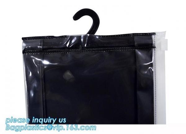 self adhesive zipper hanger hook plastic bags for garment,Type hanger hook plastic bag,zipper bag manufacturers,Hook Zip