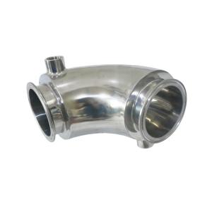 China SS304 Heating Jacketed 90 Deg Elbow Jacketed Tee Sanitary Tube Fitting With Jacket on sale