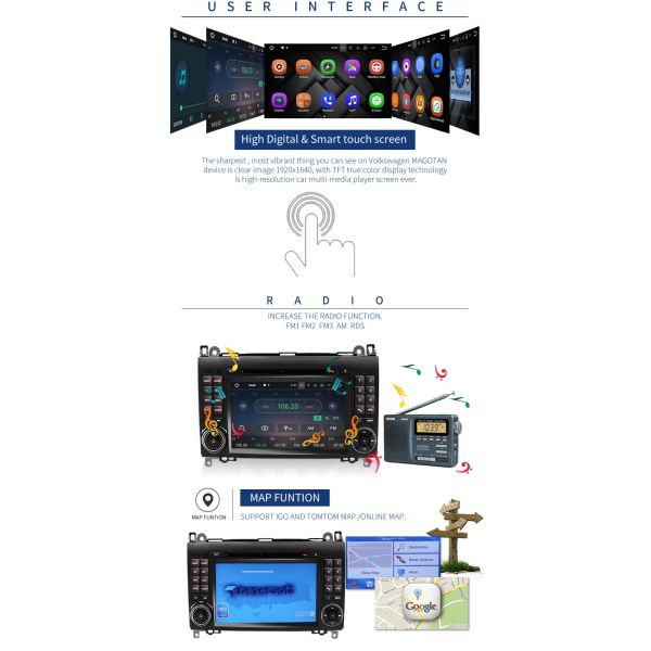 1024*600 Map Solution Mercedes Benz DVD Player 240 Dpi With Media Card
