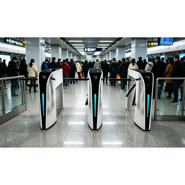 Elegant Tripod Turnstile Gate Entrance QR Code Access Control Exhibition Hall Pedestrian System