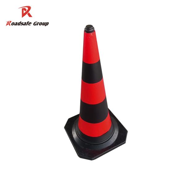 50/75/100cm Black Base PE Flexible Traffic Cone Vial Road Construction Plastic Cones
