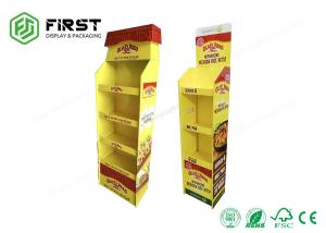 China Supermarket Carton Display 4 Tiers Floor Stand Cardboard Display For Snacks on sale
