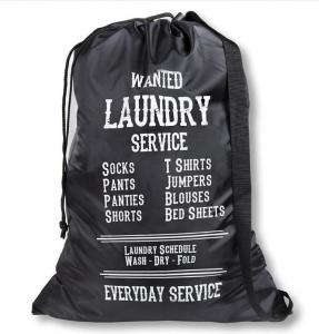 China Nylon Bag With Strap Clothes Organizer Hamper Liner Nylon Laundry Bag Laundry Basket drawstring landry bags basket on sale