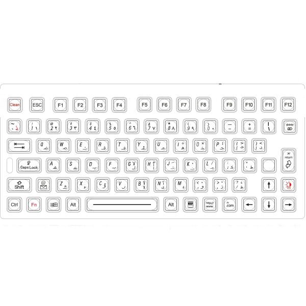 Durable Vandal resistant black panel mount keyboard integrated with Fn Keys