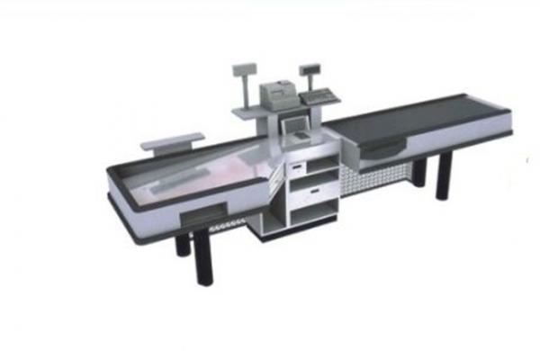 Quality Automatic Supermarket Checkout Counter With Conveyor Belt Easy Assembled for sale
