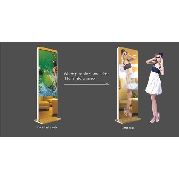 Indoor Standing Digital Signage Kiosk LCD Magic Advertising Smart Touchscreen Mirror Kiosk
