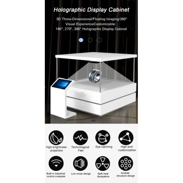 21.5 inch Exhibition Hall Holographic Display Device Cabinet 270-Degree Transparent Design Android Operating System