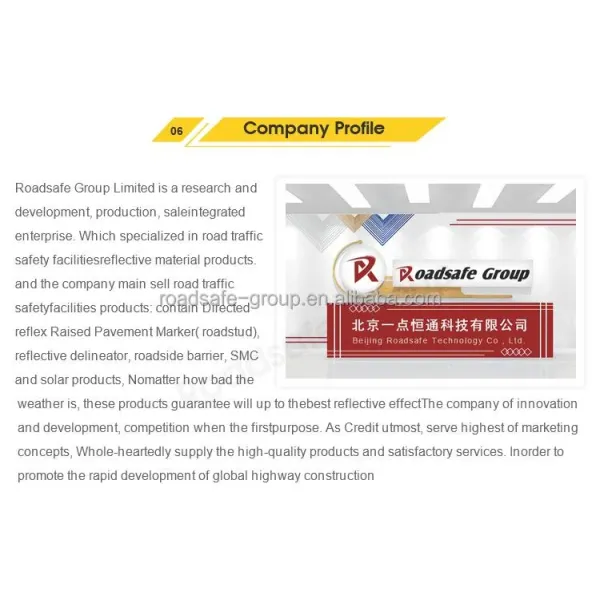 ROADSAFE 100*100*20mm PMMA Reflective Sand Filled Road Stud Pavement Marker for Traffic Safety