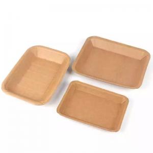 China Oil Proof Eco Disposable Plates , Waterproof Paper Tray Plates For Picnic on sale