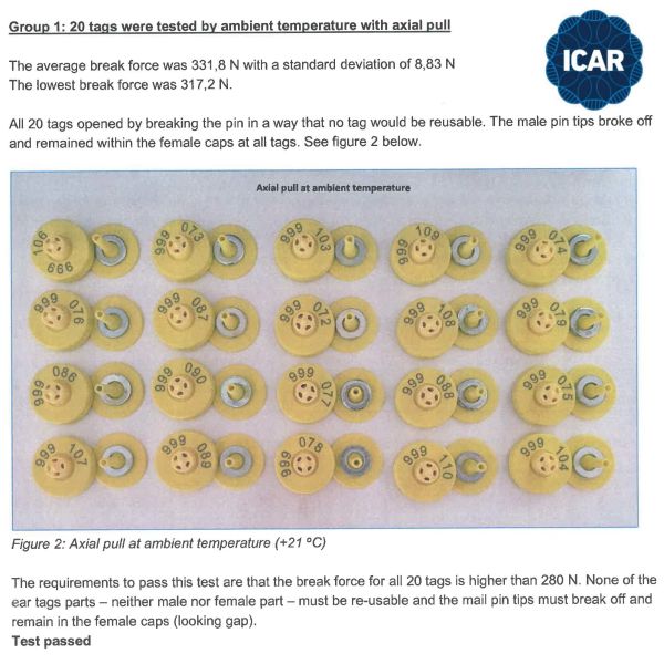 RFID Ear Tag sheep ear tag ISO11784 5 compliance and BLE reader support with unique ICAR identification code