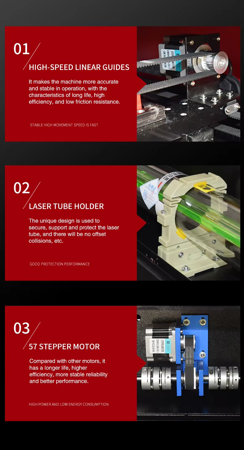 1325 CO2 Acrylic Sheet Laser Cutting Machine 1300x2500mm No Noise