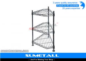 Buy cheap 3 Levels Corner Shaped Pantry Wire Shelving / Wire Metal Shelving For Household product