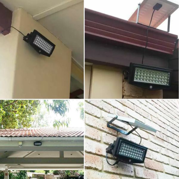 5V 10W Flood Solar Panel Yard Lights 2200 Lumin Remote Control Aluminum Material