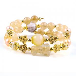 Buy cheap 8MM Bead Yellow Citrine Crystal Bracelet With Dog Carving product