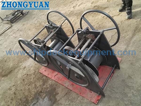 Single Drum Hand Coupling Winch Manual Operation Winch Ship Deck Equipment