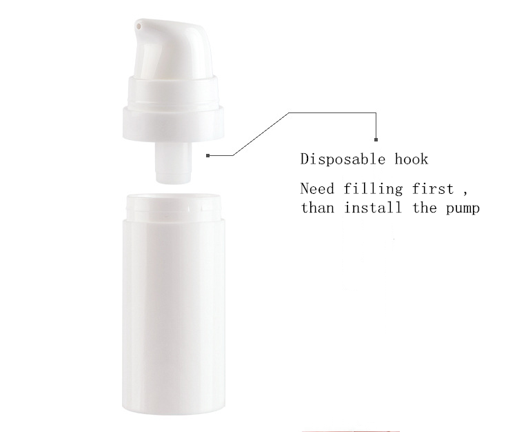 White Empty Airless Pump Bottles , Cosmetic Packaging Container 15ml 30ml 50ml