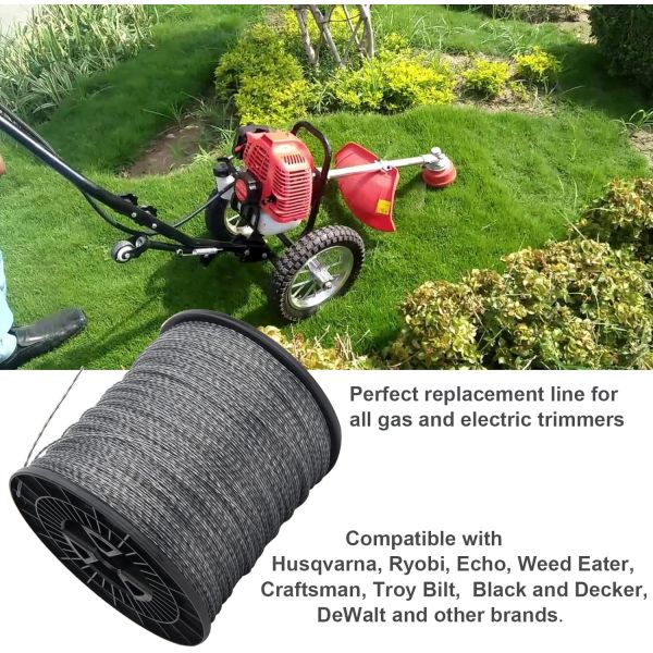 0.080" Square Nylon String Trimmer Line Weed Wacker Eater customized laberl