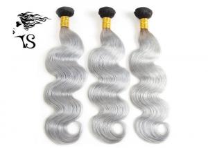 China Grey Ombre Hair Extensions 3 Bundles , Brazilian Virgin Hair Extensions Grade 7A on sale