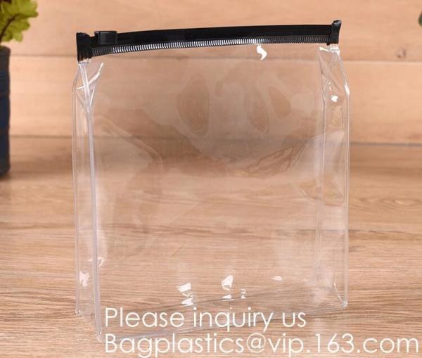 Hot Eco-Friendly Transparent Plastic PVC Cosmetic Bag With Zipper,Offset printing/Silk screen printing/Gravure printing/