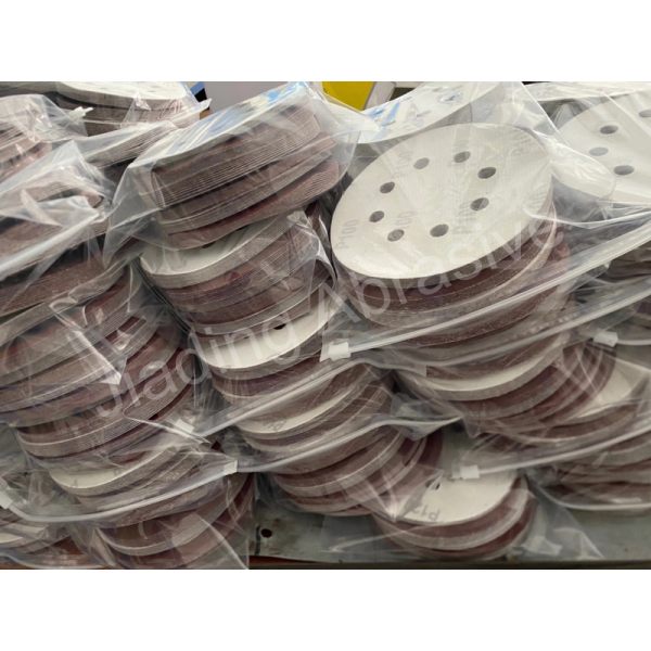 Customized Support 6 inch Yellow Flocking Round Sanding Disc for Automotive Grinding