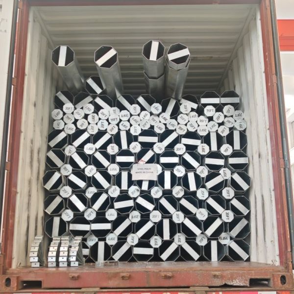 Customized 30ft 35ft Galvanized Octagonal Pole 355mpa 500kgf Load