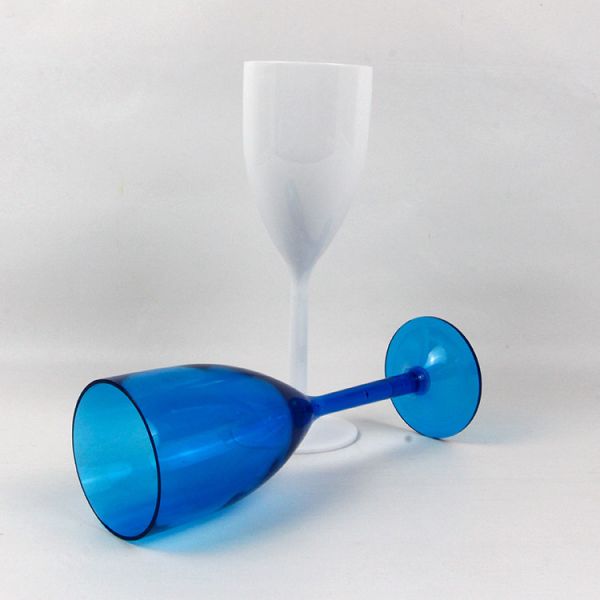 9oz Clear Solid Plastic Champagne Glasses For Parties Customized Color Logo