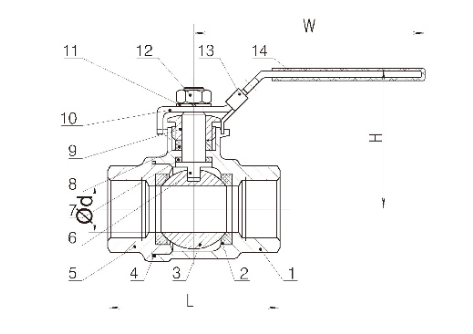 PN63 2 Threaded Ball Valve