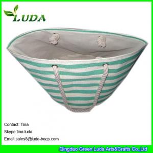 Buy cheap LUDA cute lady striped summer handbags paper straw foldable shopping bags product
