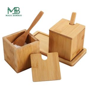 Buy cheap Direct from Complete Natural Bamboo Salt Spice Box 17x7.1x8.2cm with Lid Spoon and Tray product