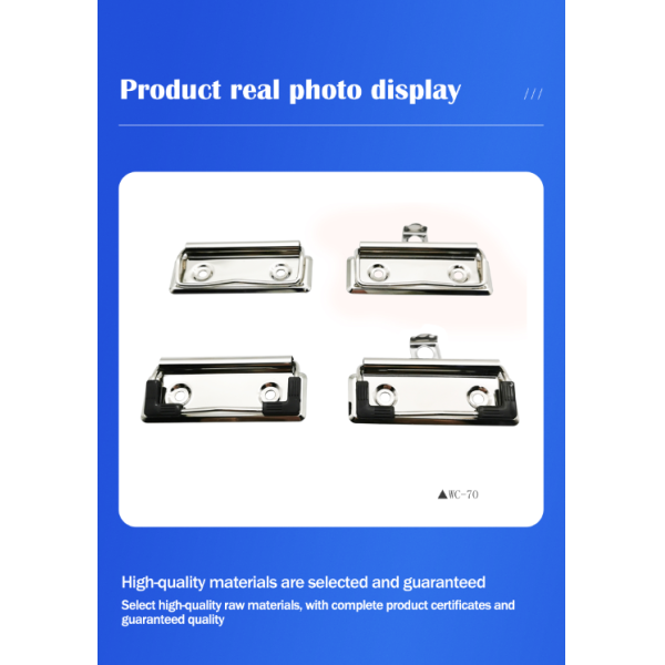 70*30mm Clipboard Clip Lightweight Clipboard Mechanism Customized