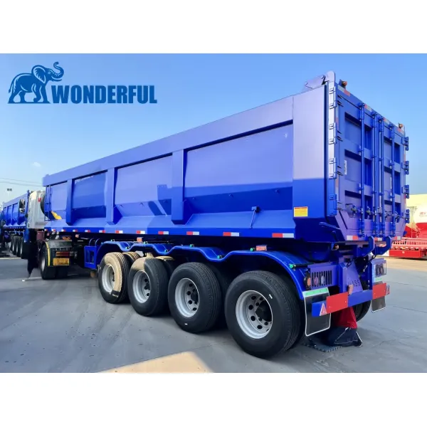 Full Compact Tractor 3 Axle Enclosed Rear Covered Construction Mining Engineering Hydraulic Fluid Open Top Dump Custom Heavy Duty Tipper Trailer