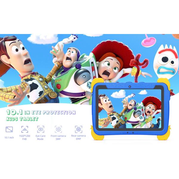 C Idea 10.1" Kids Tablet PC Android 16 Wi-Fi FHD Capacitive Screen Drop Resistance Educational For Children Blue Dinosaur Design P1150