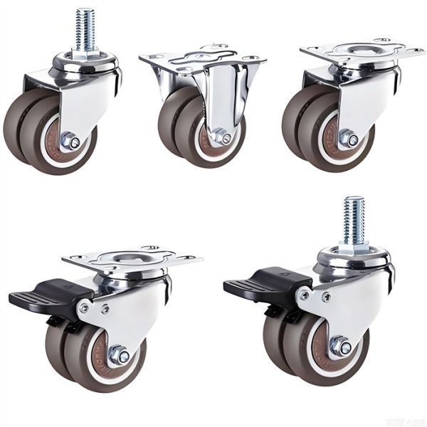 Polyurethane Scaffolding Castors with 360 Degrees Swivel and Total Lock Brake for Construction Mobility