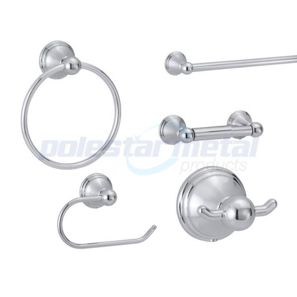 ISO Bathroom Hardware Accessories , 6 Pcs Polished Chrome Bath Hardware Set