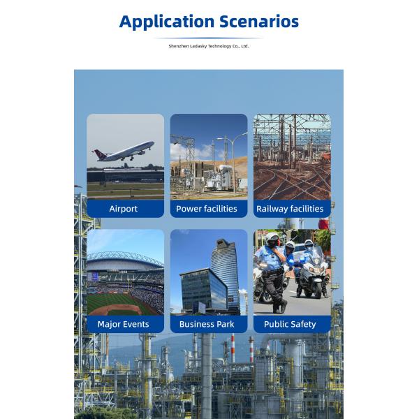 100MHz-6GHz Multi Function Portable Drone Detector with Passive Detection FPV Monitoring and Wireless Networking Intercom for Critical Infrastructure