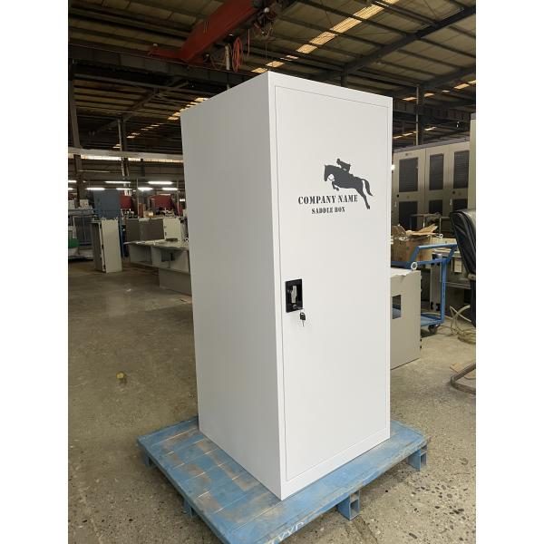 Lockable Large White Metal Horse Equipment Saddle Box 140x60x60cm